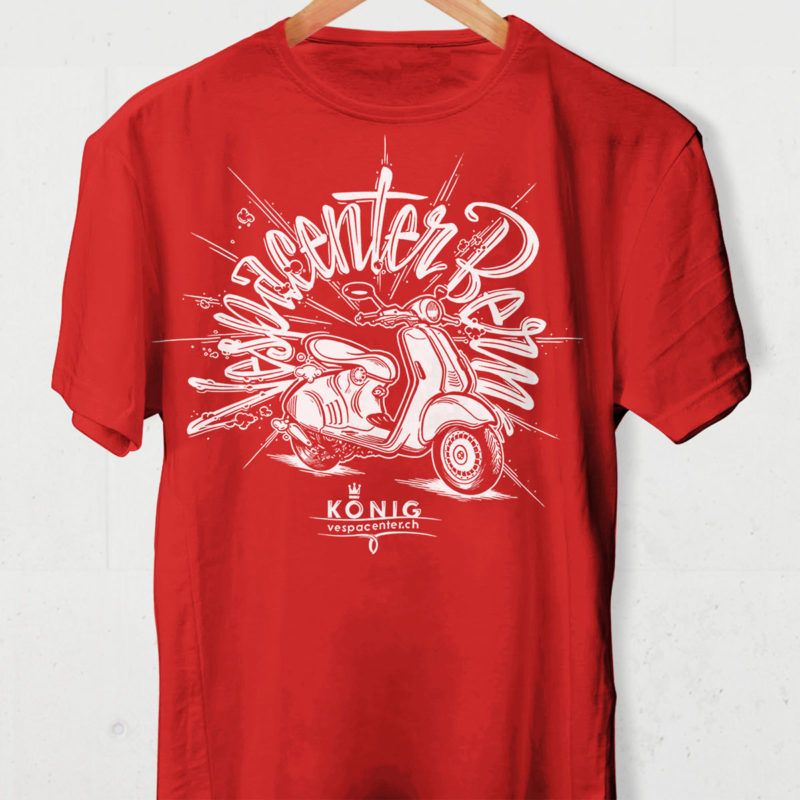 Vespacenter T Shirt Rot MHG Bern / Grafikdesign
